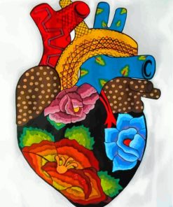 Colorful Heart Folk Paint By Numbers