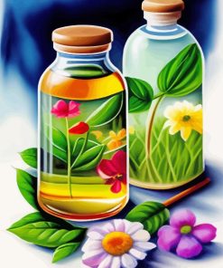 Herbal Flower Bottles Paint By Numbers