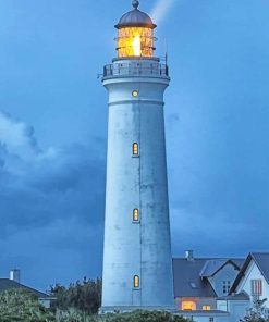 Hirtshals Lighthouse Scandinavian Paint By Numbers