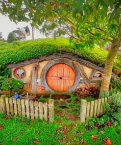 New Zealand Hobbit Hole Greenery Paint By Numbers
