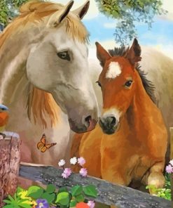 Wild Horses and Birds Paint By Numbers