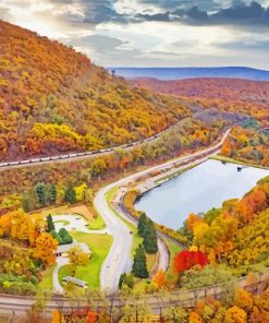 Horseshoe Curve Pennsylvania Paint By Numbers