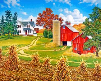 Scenic Barn and House Paint By Numbers