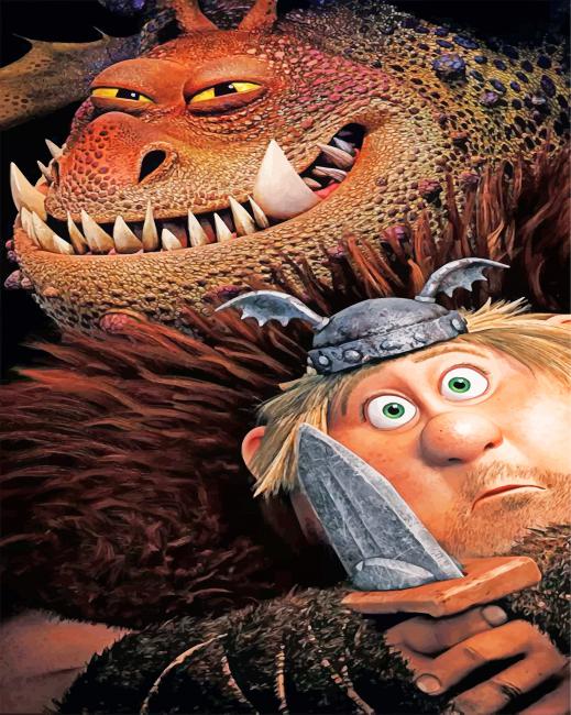 Finalizing How To Train Your Dragon Cartoon Paint By Numbers artwork