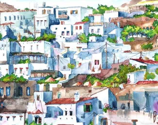 Lindos Greece Buildings Paint By Numbers