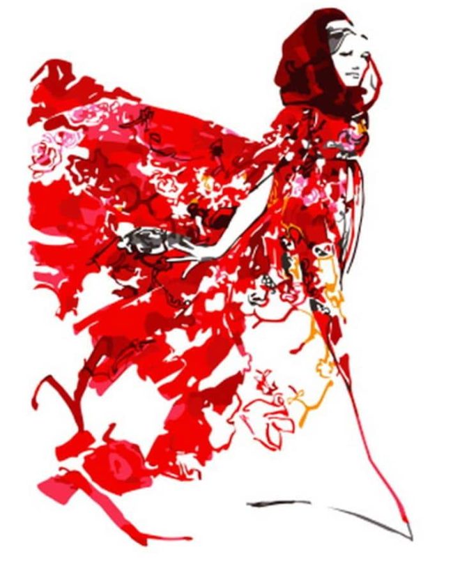 Elegant Red Woman Paint By Numbers