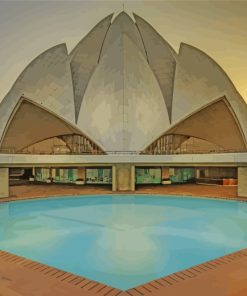 Lotus Temple India Paint By Numbers