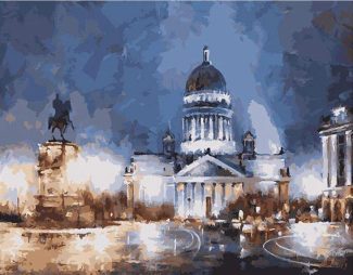 Misty Saint Petersburg Cityscape Paint By Numbers