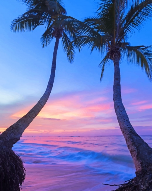 Finalizing Jamaican Palm Oasis painting