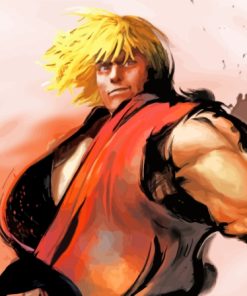 Ken Masters Street Fighter Game Paint By Numbers