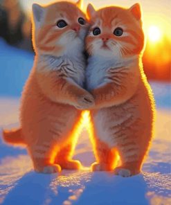 Kittens in Winter Wonderland Paint by Numbers