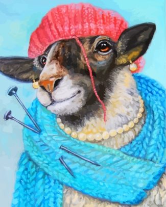 Knitting Sheep Paint By Numbers