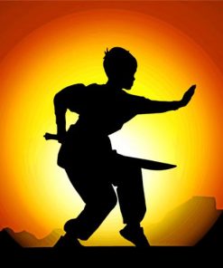 Kung Fu Silhouette Asian Style Paint By Numbers