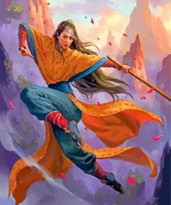 Asian Kung Fu Lady Paint By Numbers