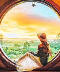 Contemplative Lady Nature Paint By Numbers