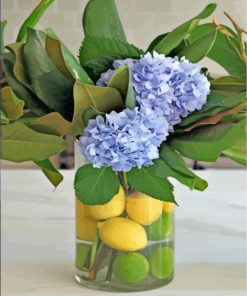 Hydrangea and Lemon Arrangement Paint By Numbers