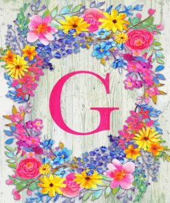 Letter G Floral Vases Paint By Numbers
