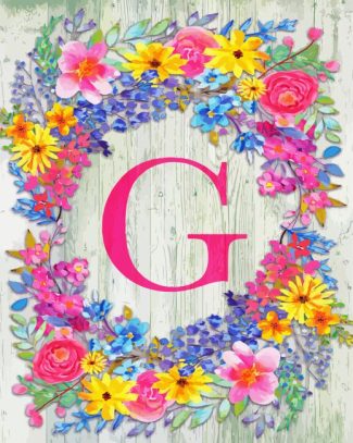 Letter G Floral Vases Paint By Numbers