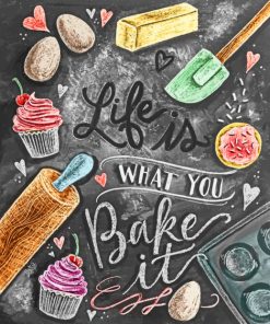 Life Is What You Bake It Kitchen Paint By Numbers
