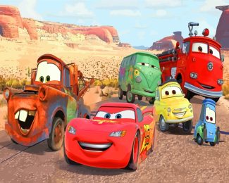 Lightning McQueen Cartoon Cars Paint By Numbers