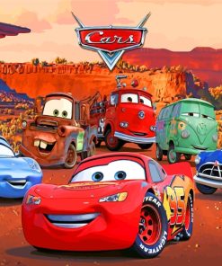 Lightning McQueen Cartoon Paint By Numbers