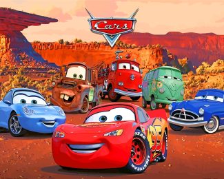 Lightning McQueen Cartoon Paint By Numbers