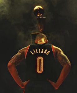 Aesthetic Basketball Icon Damian Lillard Paint By Numbers