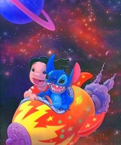 Galaxy Lilo and Stitch Space Paint By Numbers
