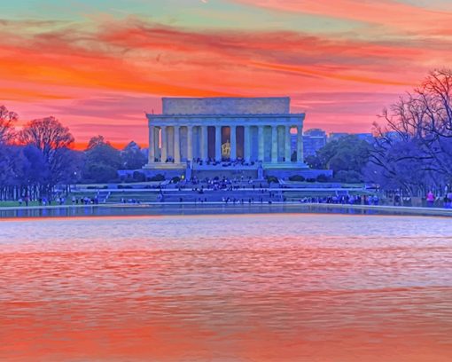 lincoln-memorial-sunset-washington-paint-by-number