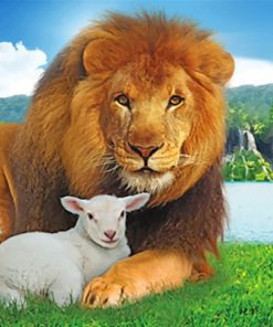 Lion and Lamb Animal Paint By Numbers