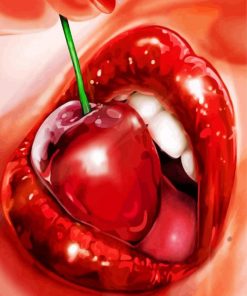 Luscious Lips and Cherry Paint By Numbers