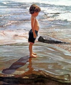 Little Boy Beach Scene Paint By Numbers
