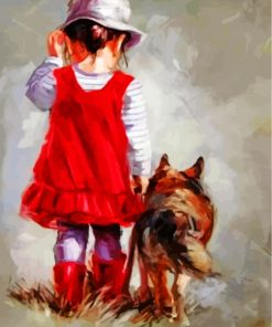 Little Girl and Dog Paint By Numbers