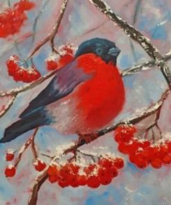 Lonely Bullfinch Bird Paint By Numbers