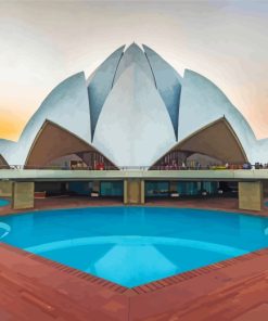 Lotus Temple Indian Landmark Paint By Numbers