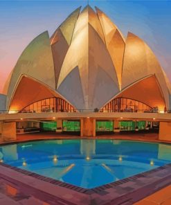 Lotus Temple Scenic Views Paint By Numbers