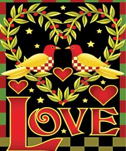 Aesthetic Love Birds with Quotes Paint By Numbers