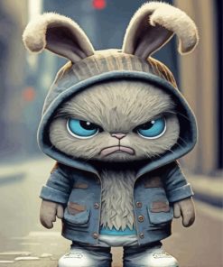 Mad Bunny Cartoon Paint By Numbers