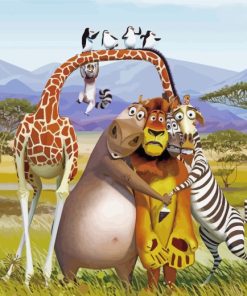 Madagascar Movie Animals Paint By Numbers