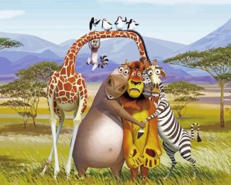 Madagascar Movie Animals Paint By Numbers