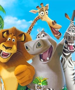 Madagascar Movie Animals Paint By Numbers