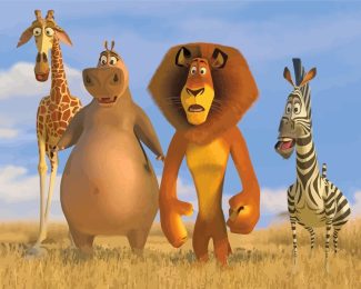 Madagascar Movie Animals Paint By Numbers