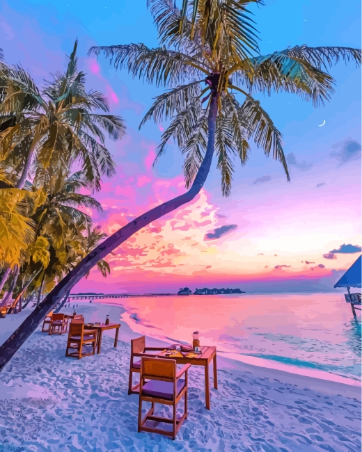 finalizing Maldives Purple Sunset artwork