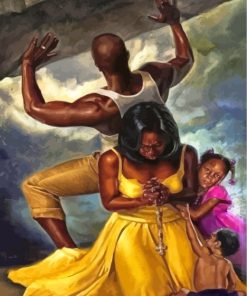 Man Protecting Family Paint By Numbers