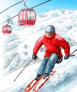 Man Skiing Adventure Paint By Numbers