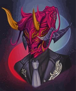 Dragon Masked Man Paint By Numbers