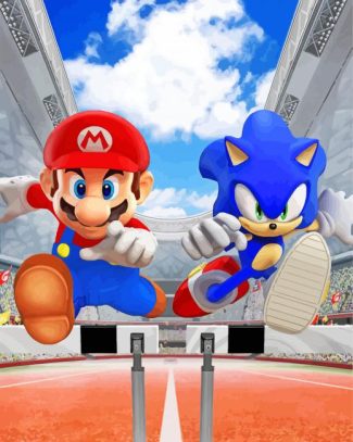 Mario and Sonic Animation Paint By Numbers