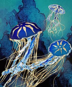 Metallic Sea Jellyfish Paint By Numbers