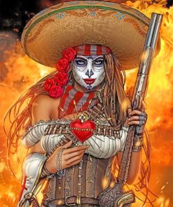 Mexican Candy Skull Paint By Numbers