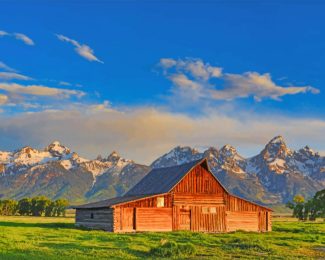 Milton Barn Wyoming Landscape Paint By Numbers